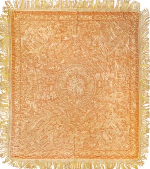 Colcha de Manila color salmón