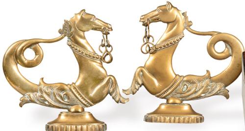 Pareja de caballos marinos bronce Francia años 30-40