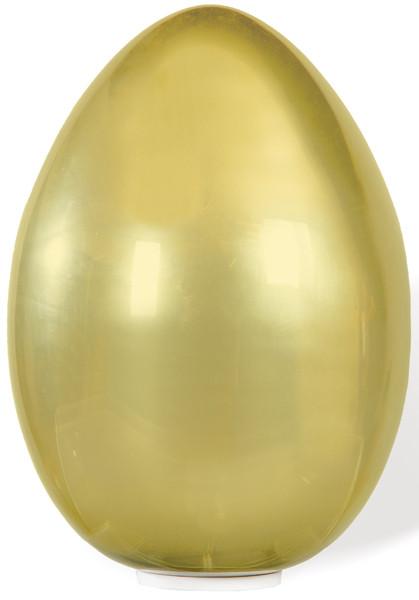 Lámpara de suelo de forma ovoide en cristal de Murano dorado.