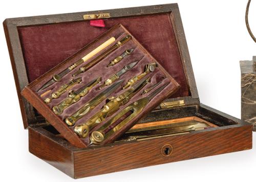 Caja de compases Napoleon III h. 1875