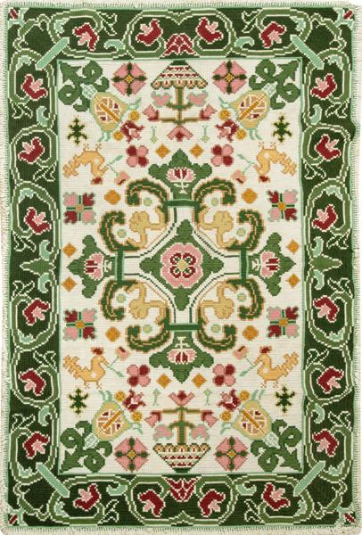 Alfombra de Arrailos con borde rojo 210 x 153 cm