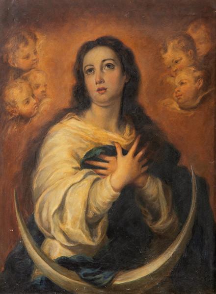 COPIA DE BARTOLOMÉ ESTEBAN MURILLO S. XIX - Inmaculada Concepción