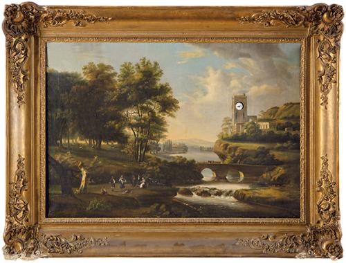 ESCUELA ESPAÑOLA FNS S. XIX - Reloj de paisaje