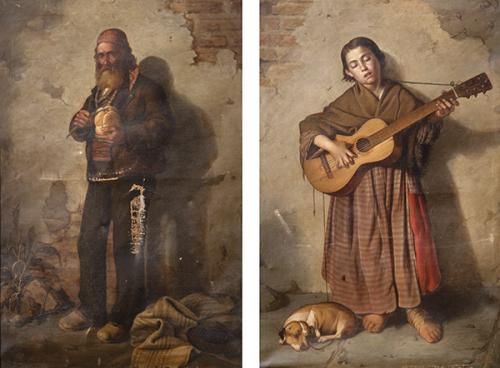  ESCUELA ESPAÑOLA FNS S. XIX - Pareja de mendigos