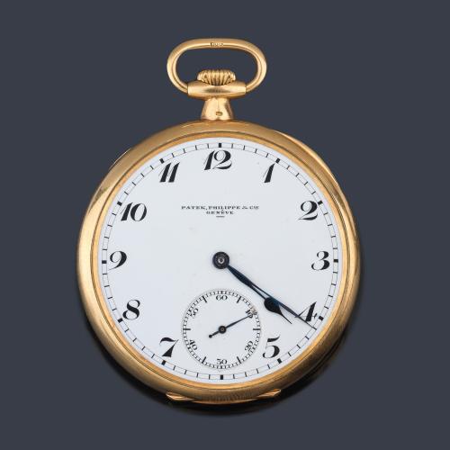  PATEK PHILIPPE, reloj lepin con caja en oro amarillo de 18 K. Con estuche.