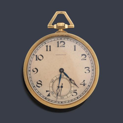  LONGINES, reloj lepin con caja en oro amarillo de 18 K.
