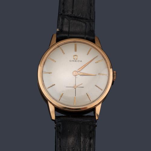 OMEGA de caballero con caja en oro amarillo de 18 K.