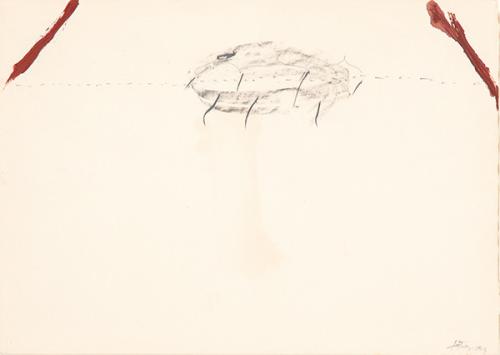 ANTONI TÀPIES - El pa a la barca. Esbós coetani I