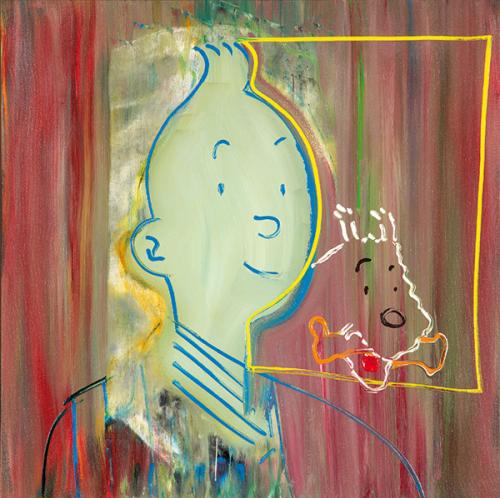 PELAYO ORTEGA - Gran retrato de Tintín y Milu