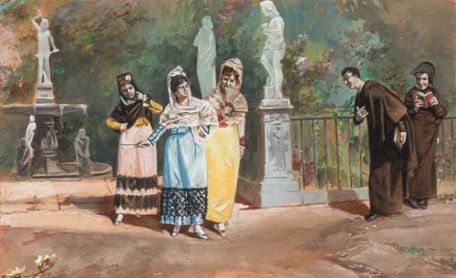 ESCUELA ESPAÑOLA S. XIX - El encuentro