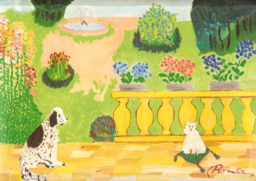 ESCUELA ESPAÑOLA S. XX - Perro y gato