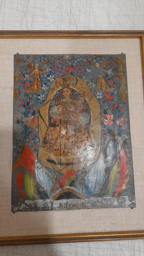 ESCUELA CUZQUEÑA S. XIX - Nuestra Señora del patrocino en Zarate