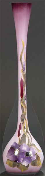 Jarrón de cuello largo de cristal de Murano