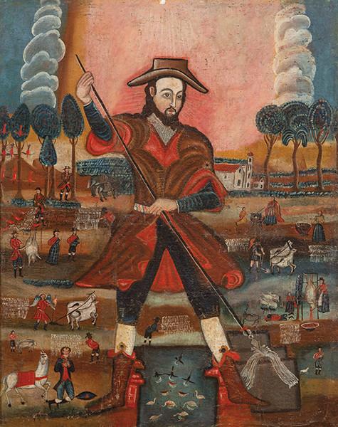 ESCUELA CUZQUEÑA S. XVIII - San Isidro Labrador y sus milagros