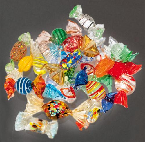 Juego de 20 caramelos de cristal de Murano.
