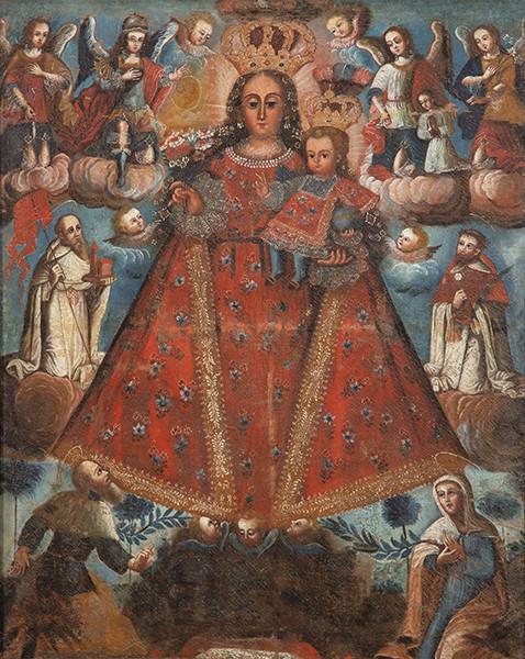 ESCUELA CUZQUEÑA S. XVIII - Virgen del Rosario de la Pomata