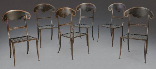 Conjunto de 6 sillas con estructura realizada íntegramente en hierro