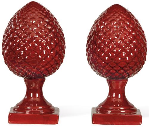 Pareja centros de mesa en forma de piñas