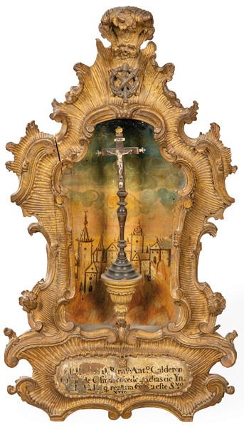 Hornacina de madera tallada y dorada, España S. XVIII.