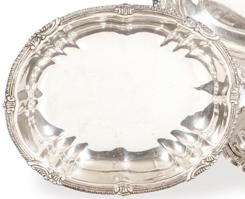 Fuente honda de plata mejicana punzonada Ley Sterling de Caral.