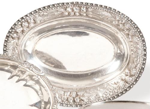 Panera de plata española punzonada Ley 916 de Dionísio García primer tercio del S. XX.