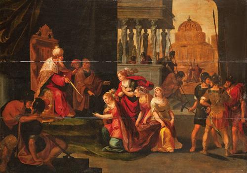  ESCUELA FLAMENCA S. XVII - Salomón y la reina de Saba