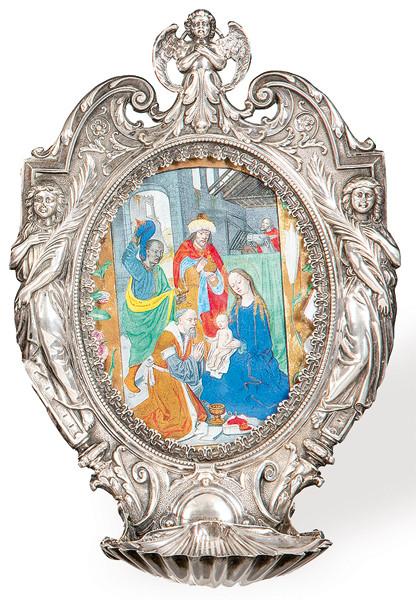 Benditera de plata española punzonada 1ª Ley.