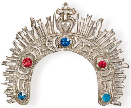  Corona para talla vestidera de plata española S. XIX.