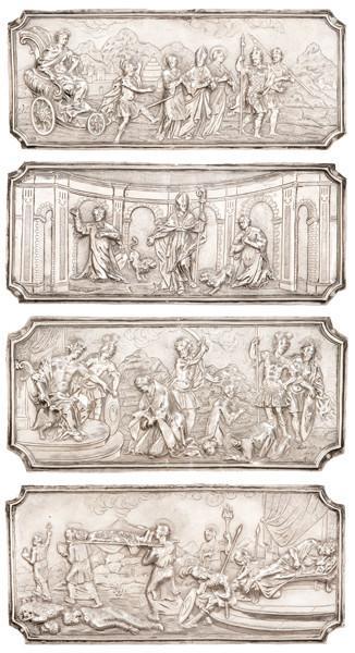  Conjunto de relieves de plata holandesa S. XIX