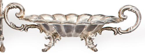 Pequeño centro de mesa de plata española punzonada 1ª Ley.