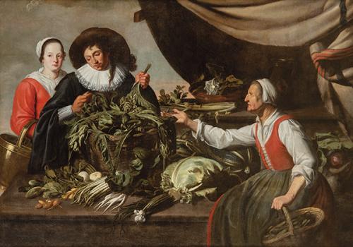 TALLER DE ADRIAEN VAN UTRECHT S. XVII - Mercado de verduras