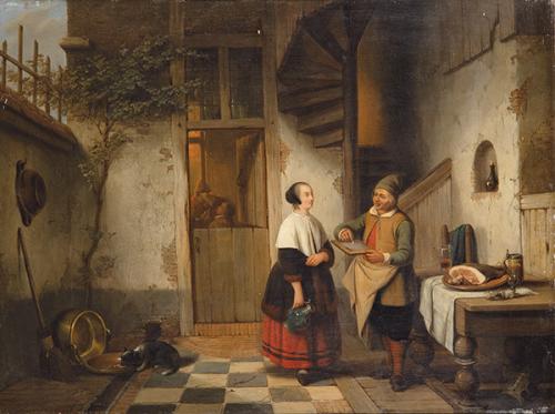 SIGUIENDO MODELOS NEERLANDESES S. XIX - En el mesón