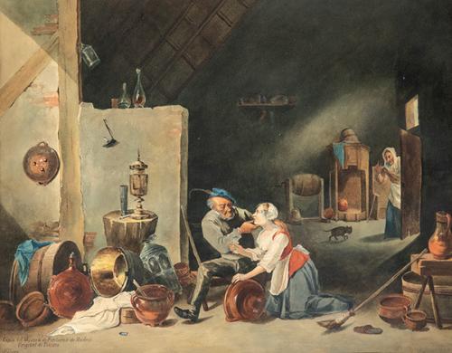  COPIA DE DAVID TENIERS II S. XIX - El viejo y la criada