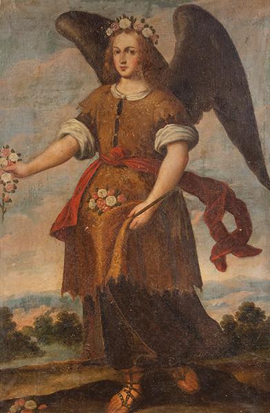 BARTOLOMÉ ROMÁN - Arcángel Baraquiel con flores