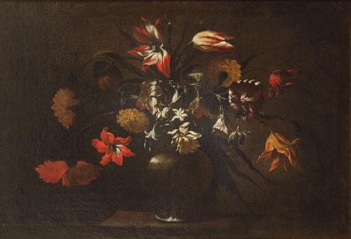  ESCUELA NAPOLITANA S. XVII - Jarrón de flores