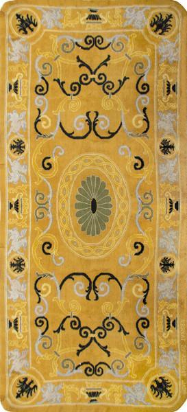  Alfombra española en lana de la Real Fábrica de Tapices firmada y fechada "Real Fábrica de Tapices Stuyck Madrid 1925"