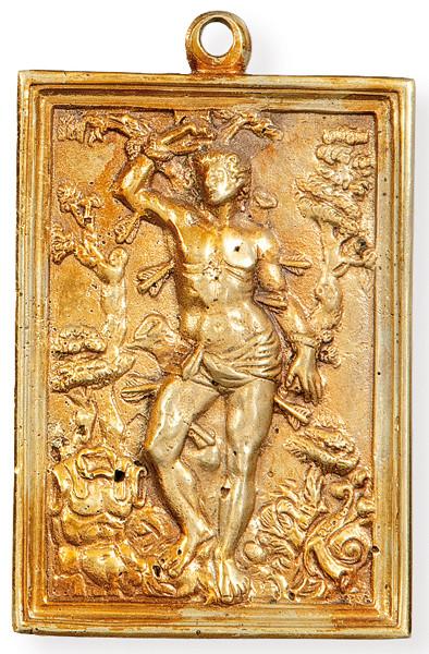 Placa religiosa S. XVII bronce