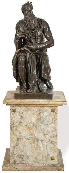 Gran figura de bronce del Moisés de Miguel Angel editado por F. Vidal y Compañía