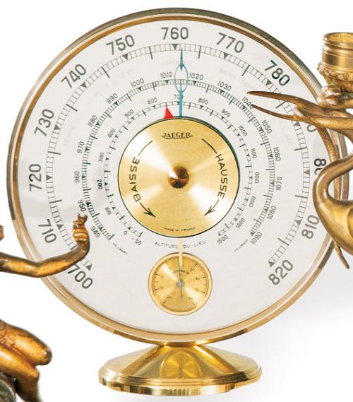 Barómetro de sobremesa Jaeger en latón h. 1960