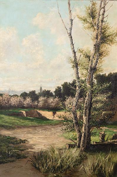  ANTONIO CANOVAS DEL CASTILLO Y VALLEJO - Paisaje con Madrid al fondo