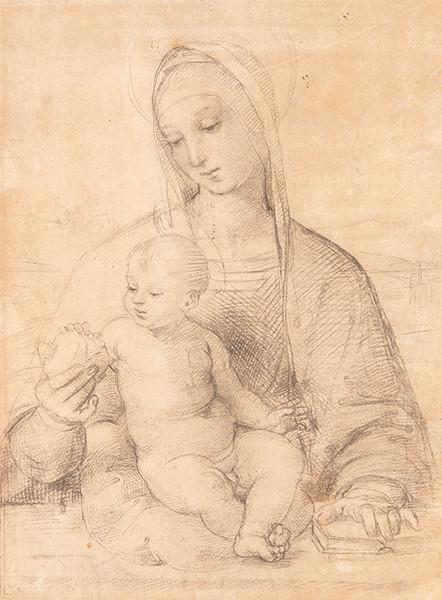 ESCUELA ROMANA S. XVII - Virgen de la Granada (copia de Rafael de Urbino)