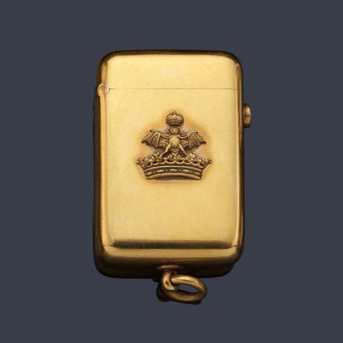 Cerillero inglés en oro amarillo de 18 K del Ducado de Fernán Nuñez.