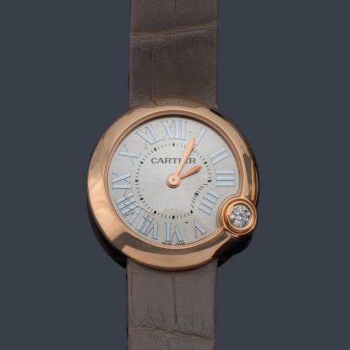  CARTIER Ballon Blanc ref. WGBL0005 de señora con caja en oro rosa de 18 K y brillante. Con certificado.