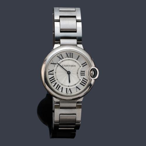 CARTIER Ballon Bleu ref. 3005 de señora con caja y brazalete en acero.