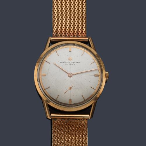 VACHERON & CONSTANTIN ref. 6456 de caballero con caja y brazalete en oro  de 18 K.