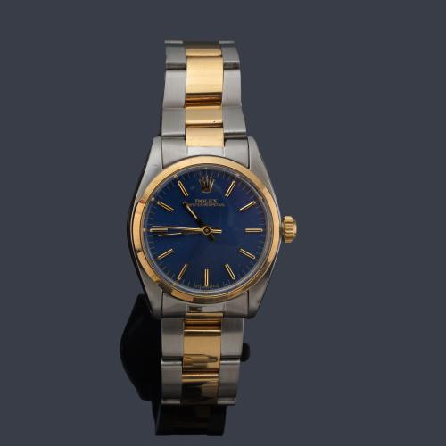 ROLEX Oyster Perpetual Date modelo cadete, ref.6748 F con caja y brazalete en acero y oro de 18 K
