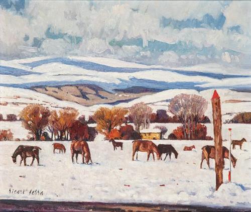  MANUEL RICART SERRA - Caballs a la neu. Saillagouse Francia