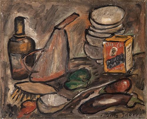 JOAQUÍN TORRES GARCÍA - Bodegón con cacharro