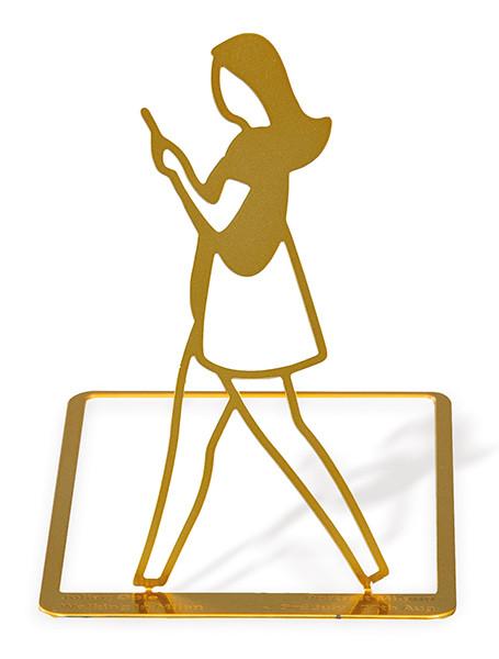  JULIAN OPIE - Gold Woman with Phone