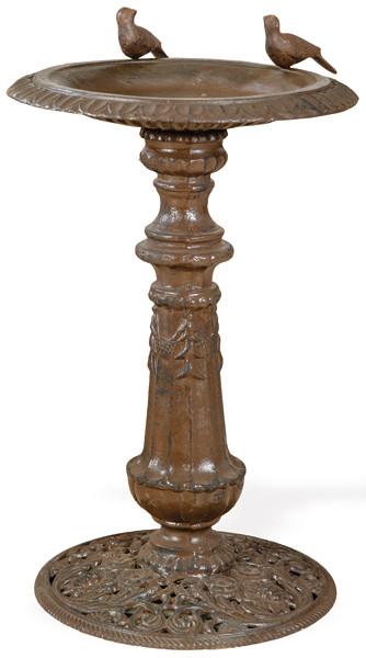 Bebedero de pájaros en hierro colado, para jardín.